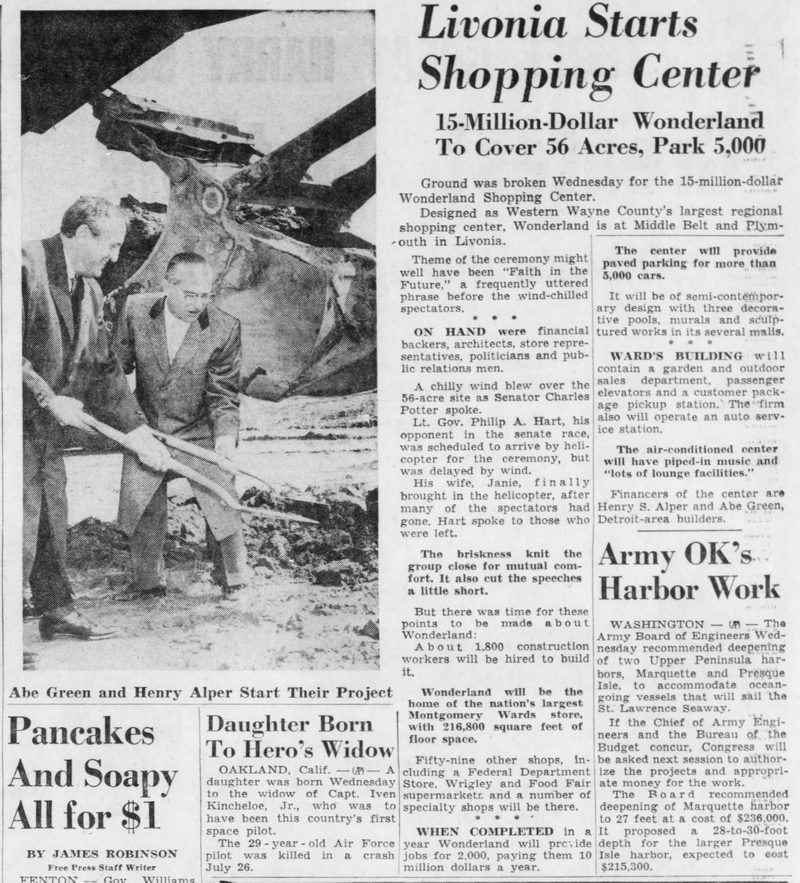 Wonderland Mall (Wonderland Shopping Center) - Oct 2 1958 Opening
